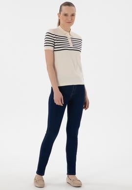 Kadın Koyu Mavi Toothpick Fit Jean Pantolon - 50307833007