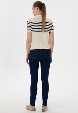 Kadın Koyu Mavi Toothpick Fit Jean Pantolon - 50307833007