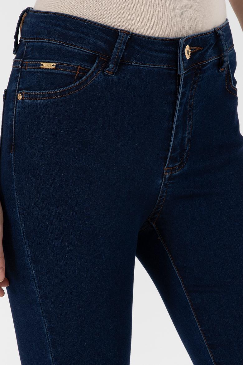 Kadın Koyu Mavi Toothpick Fit Jean Pantolon - 50307833007