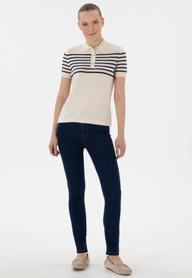 Kadın Koyu Mavi Toothpick Fit Jean Pantolon - 50307833007