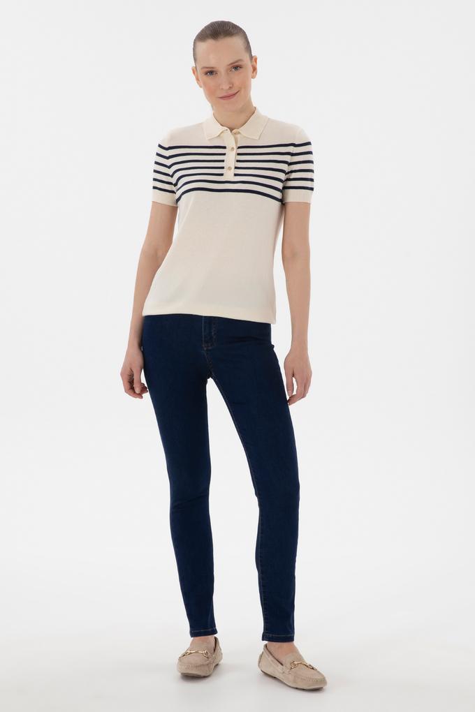 Kadın Koyu Mavi Toothpick Fit Jean Pantolon