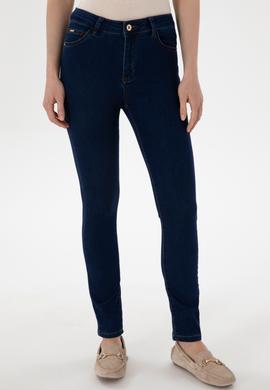 Kadın Koyu Mavi Toothpick Fit Jean Pantolon - 50307833007
