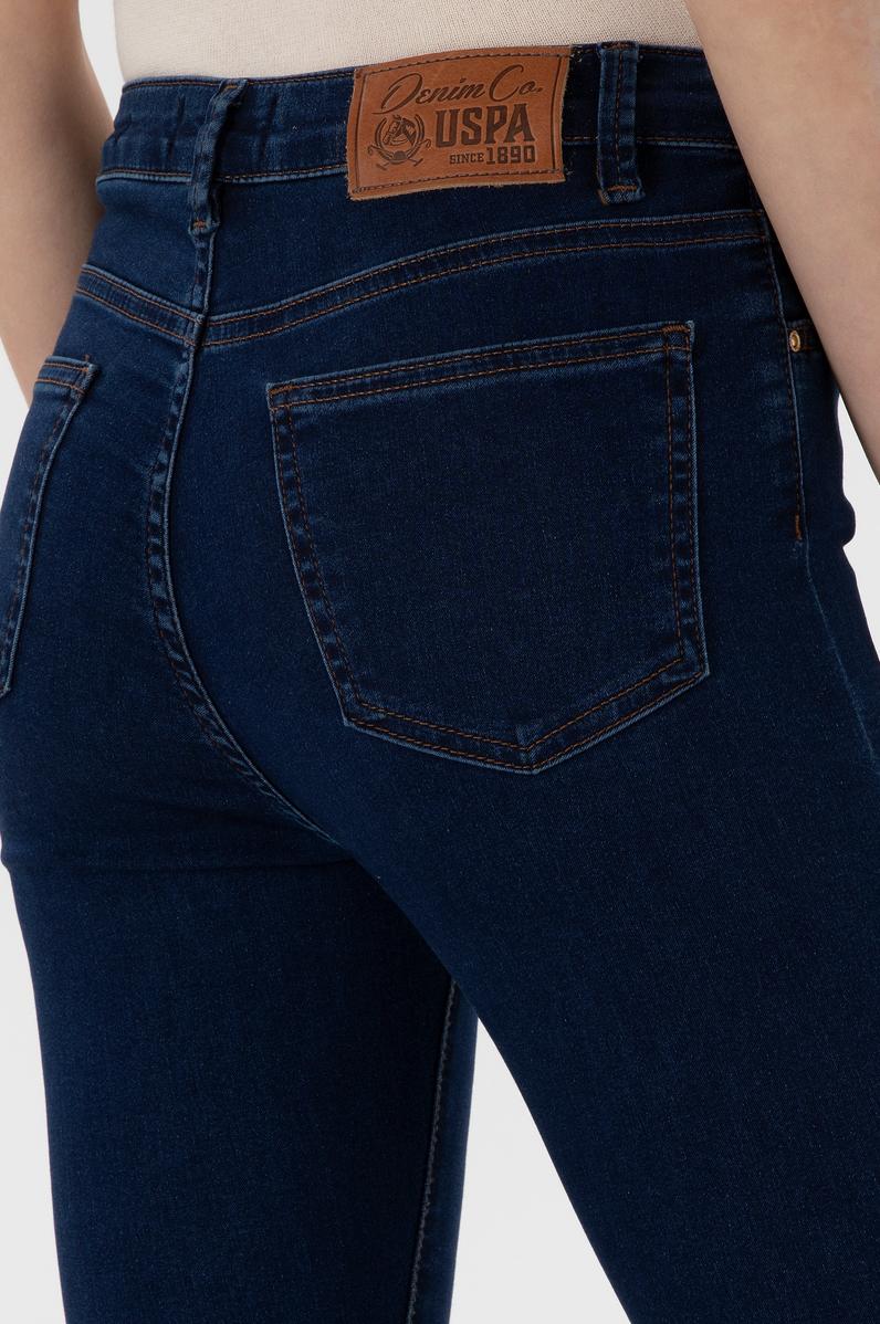 Kadın Koyu Mavi Toothpick Fit Jean Pantolon