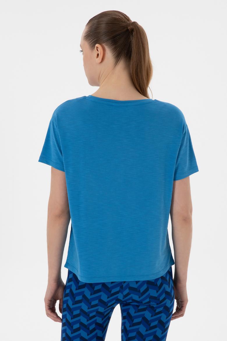 Kadın Saks Tişört - 50284350020