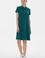Kadın Koyu Yeşil Polo Yaka Mini Boy Örme Elbise