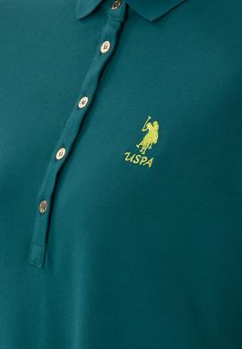 Kadın Koyu Yeşil Polo Yaka Mini Boy Örme Elbise - 50280038081