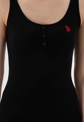 Kadın Siyah Kolsuz Bisiklet Yaka Basic Tişört - 50300895027