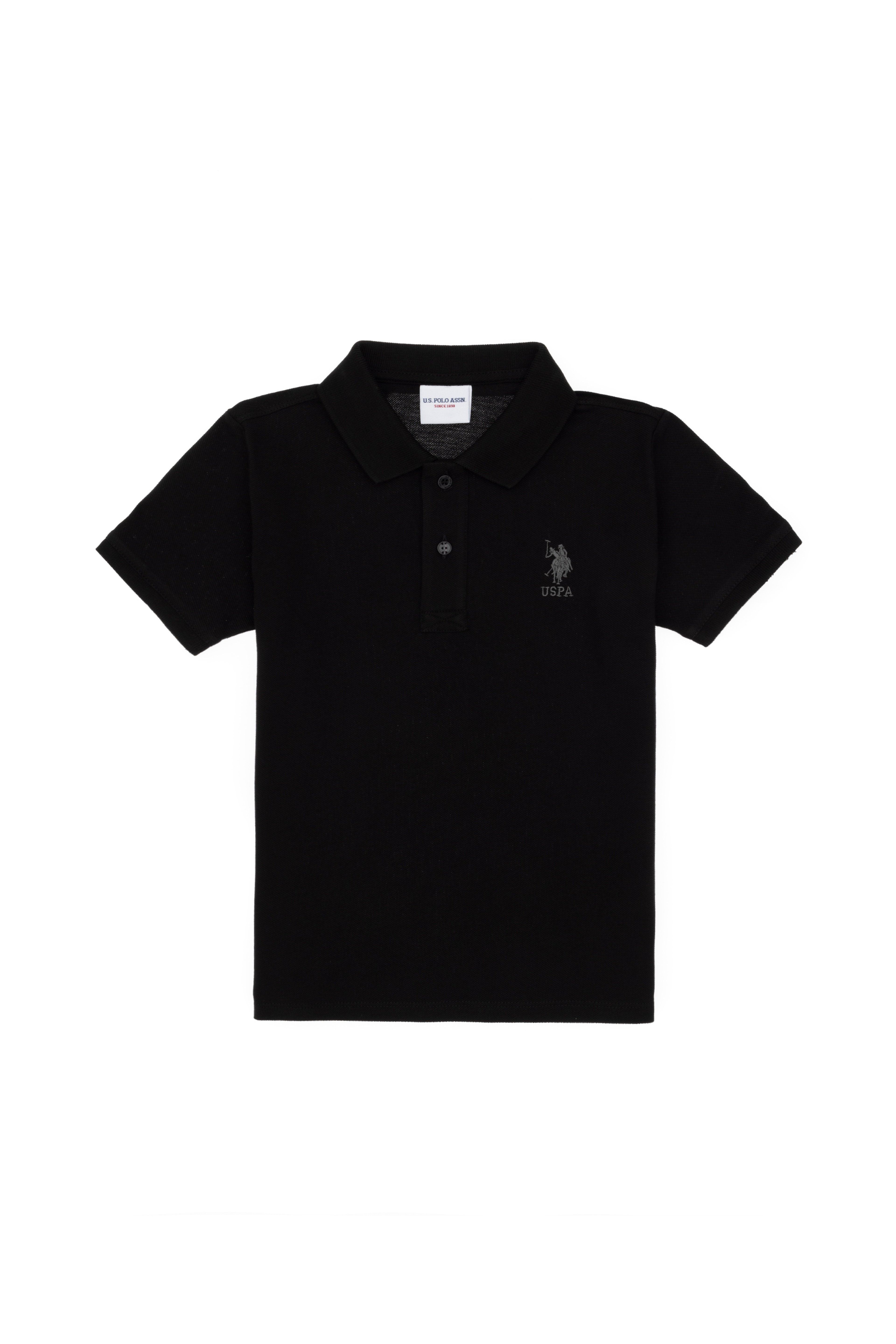 Erkek Çocuk Siyah Basic Polo Yaka Tişört - Image 1