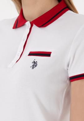 Kadın Beyaz Polo Yaka Tişört - 50305719013