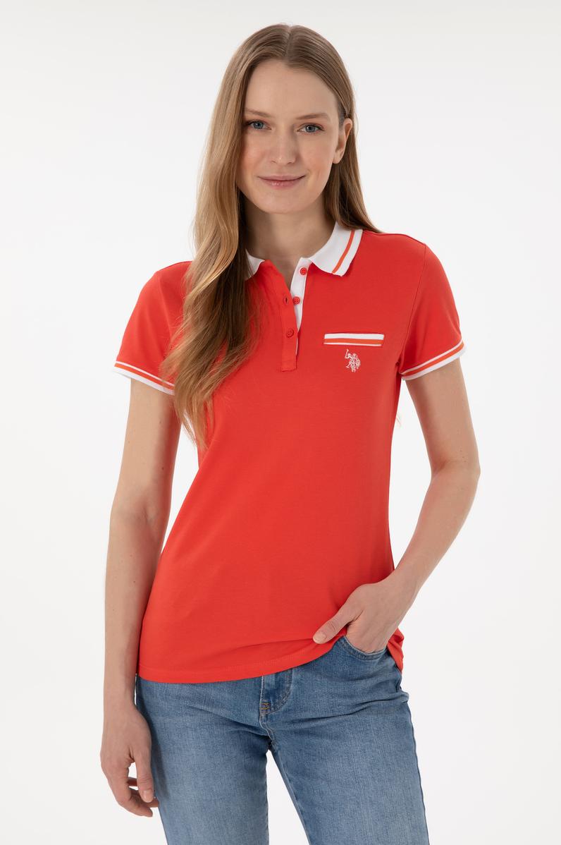 Kadın Kırmızı Polo Yaka Tişört