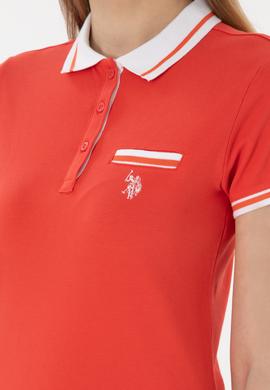 Kadın Kırmızı Polo Yaka Tişört - 50305719037