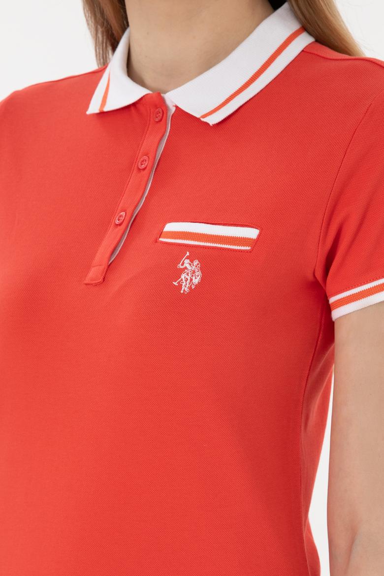 Kadın Kırmızı Polo Yaka Tişört - 50305719037