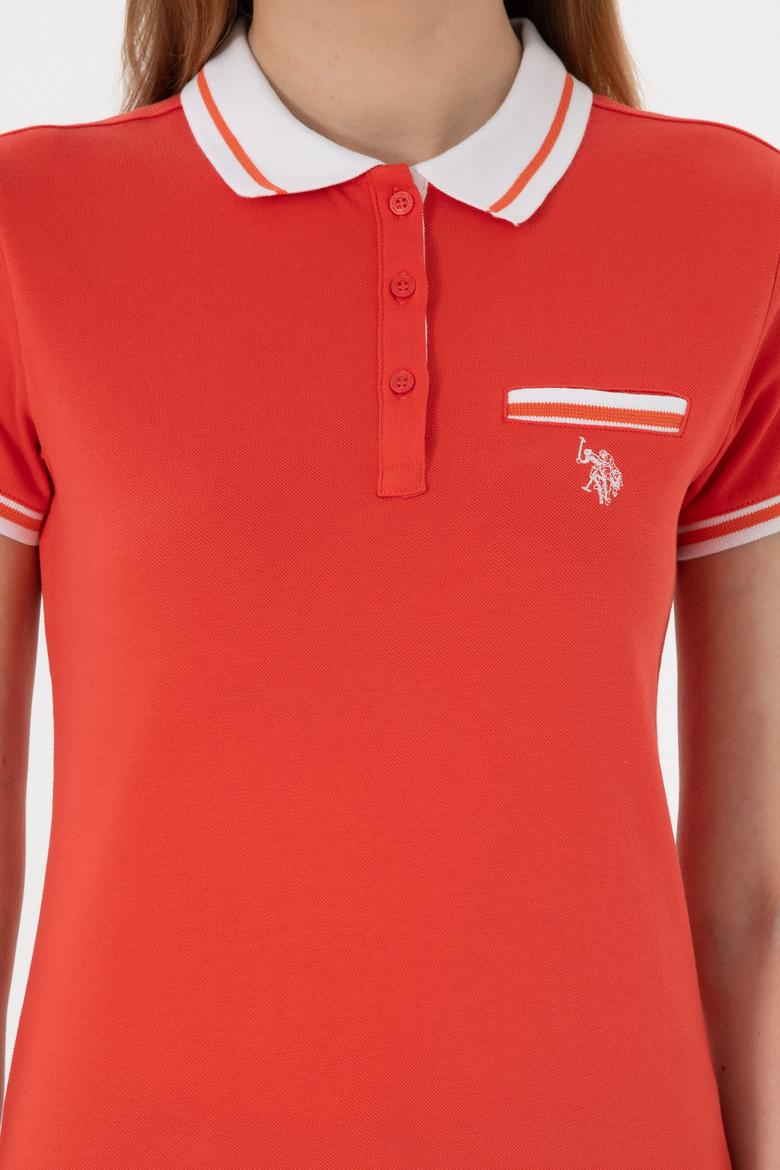 Kadın Kırmızı Polo Yaka Tişört - 50305719037