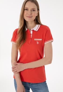 Kadın Kırmızı Polo Yaka Tişört - 50305719037