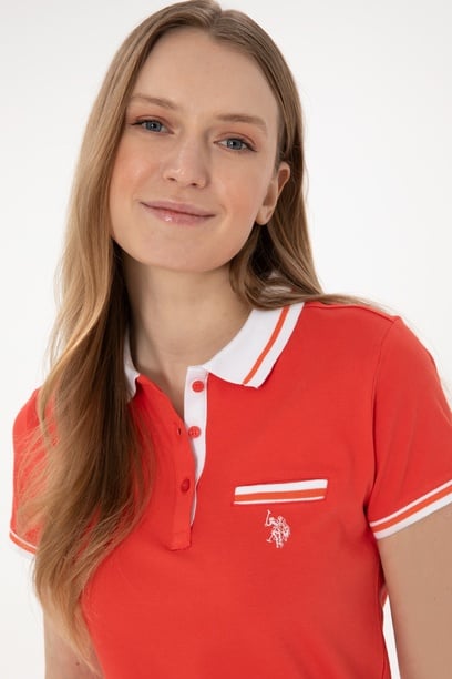 Kadın Kırmızı Polo Yaka Tişört