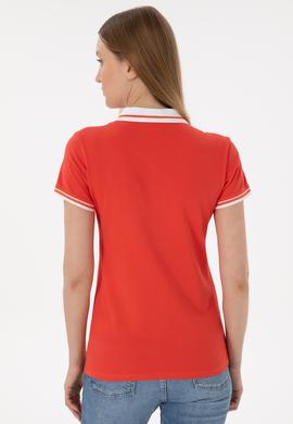 Kadın Kırmızı Polo Yaka Tişört - 50305719037