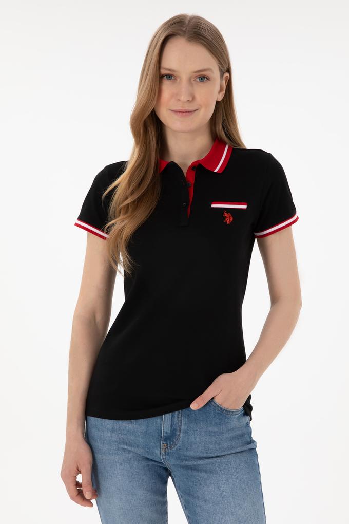 Kadın Siyah Polo Yaka Tişört