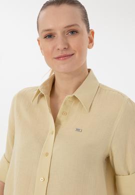 Kadın Açık Haki Uzun Kollu Tunik Gömlek - 50306473003