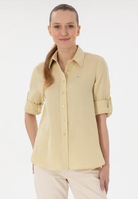 Kadın Açık Haki Uzun Kollu Tunik Gömlek - 50306473003