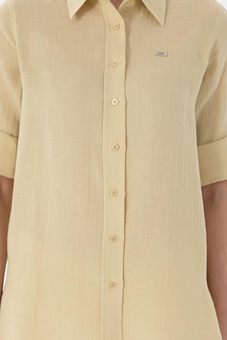 Kadın Açık Haki Uzun Kollu Tunik Gömlek - 50306473003