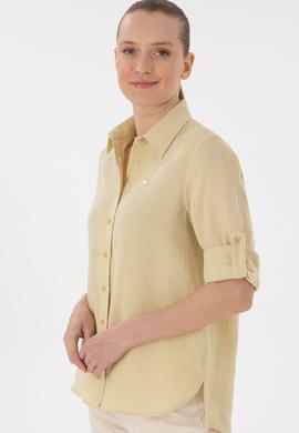 Kadın Açık Haki Uzun Kollu Tunik Gömlek - 50306473003