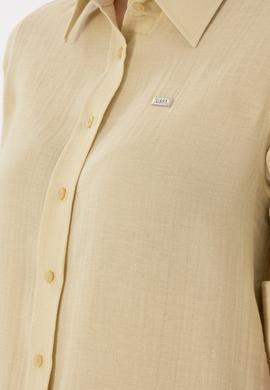 Kadın Açık Haki Uzun Kollu Tunik Gömlek - 50306473003