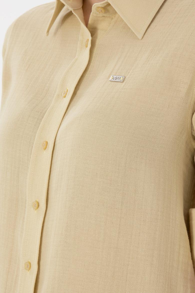 Kadın Açık Haki Uzun Kollu Tunik Gömlek - 50306473003