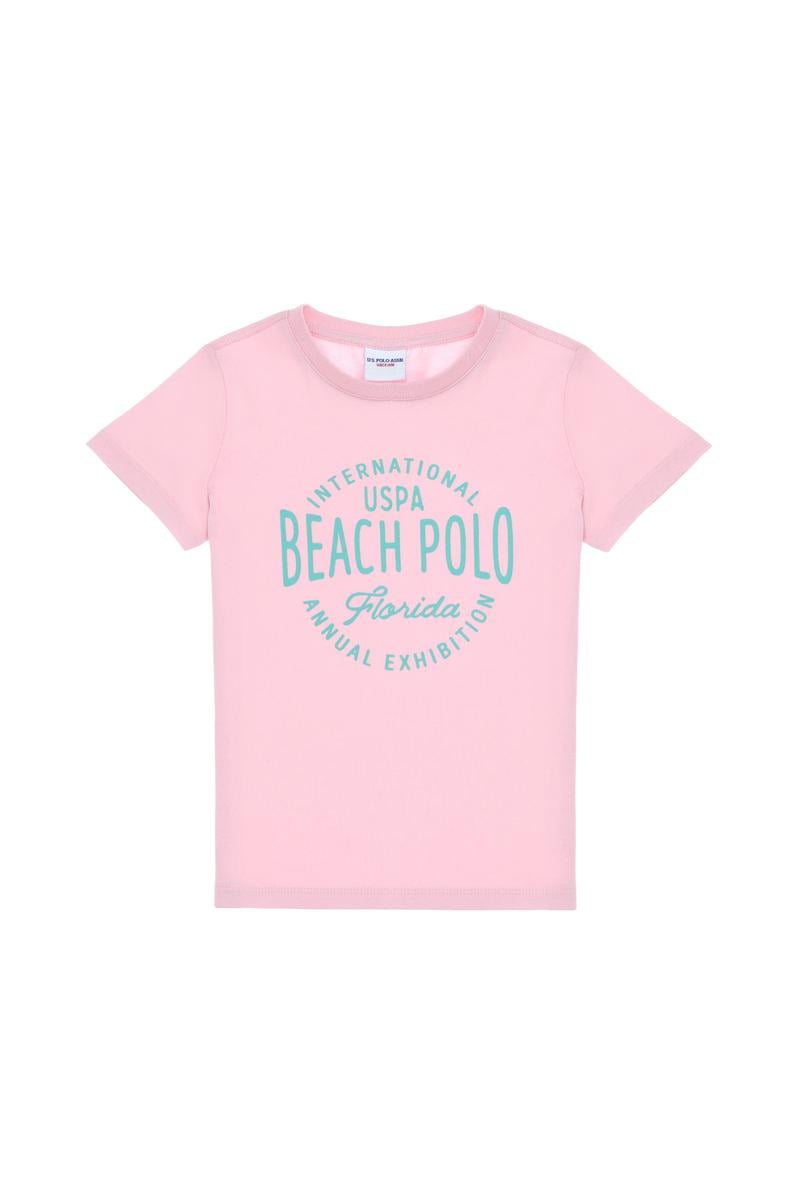 Erkek Çocuk Açık Pembe Bisiklet Yaka Tişört