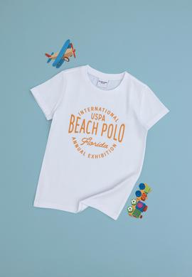 Erkek Çocuk Beyaz Bisiklet Yaka Tişört - 50307129006