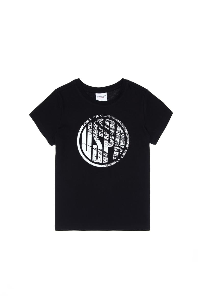 Erkek Çocuk Siyah Basic Bisiklet Yaka Tişört