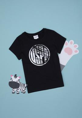 Erkek Çocuk Siyah Basic Bisiklet Yaka Tişört - 50306514085