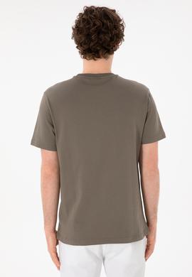 Erkek Regular Fit Bisiklet Yaka Vizon Basic Tişört - 50305928219