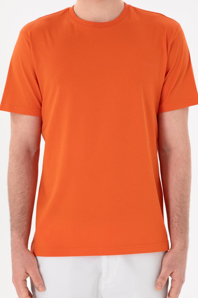 Erkek Regular Fit Bisiklet Yaka Nar Çiçeği Basic Tişört