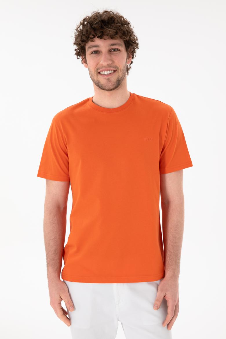 Erkek Regular Fit Bisiklet Yaka Nar Çiçeği Basic Tişört - 50305928141