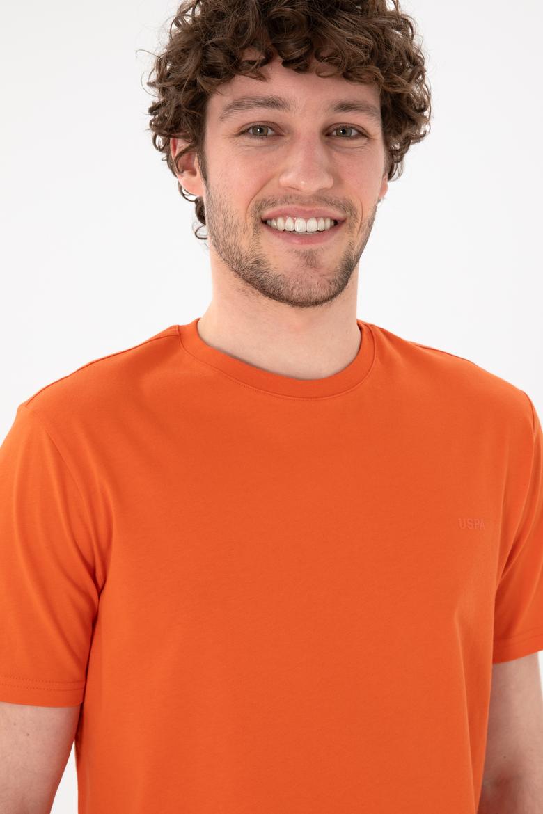 Erkek Regular Fit Bisiklet Yaka Nar Çiçeği Basic Tişört - 50305928141