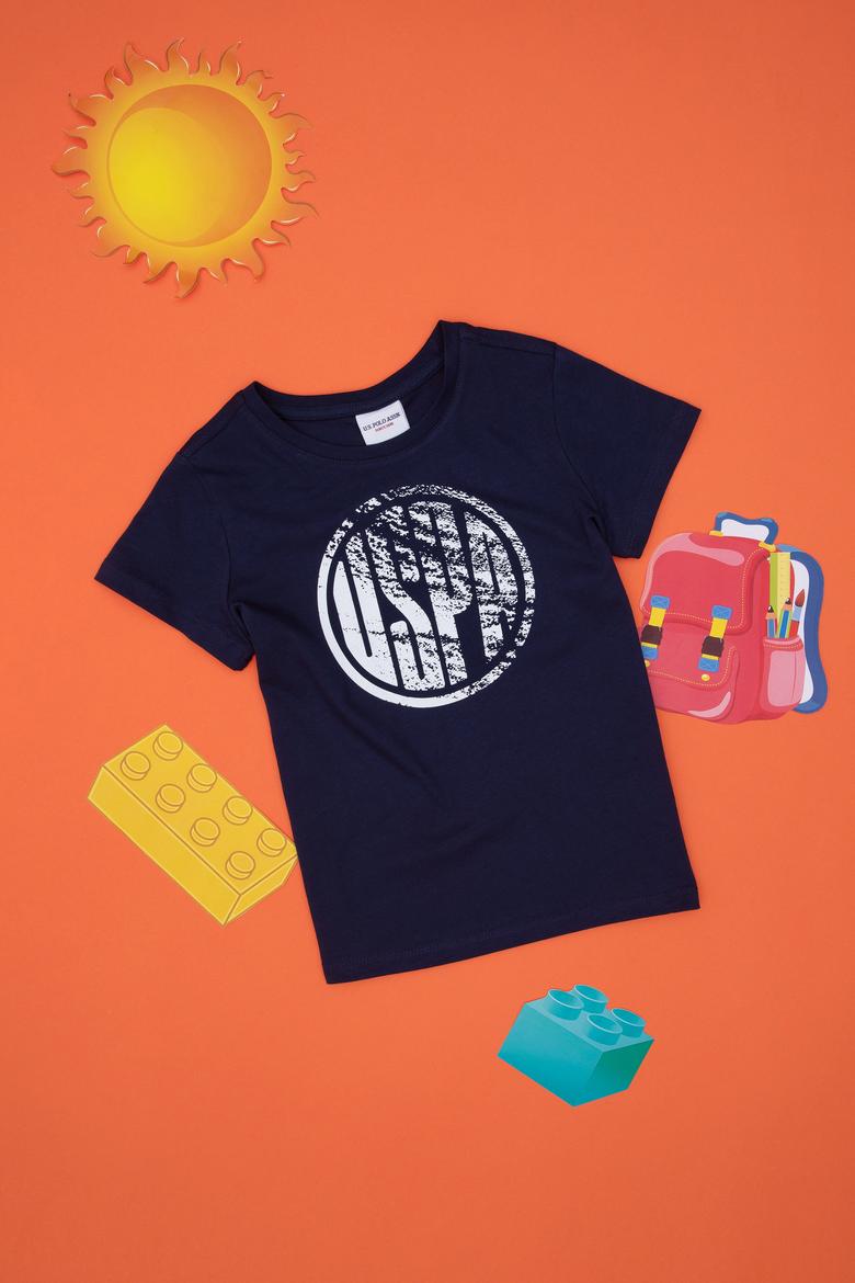 Erkek Çocuk Lacivert Basic Bisiklet Yaka Tişört