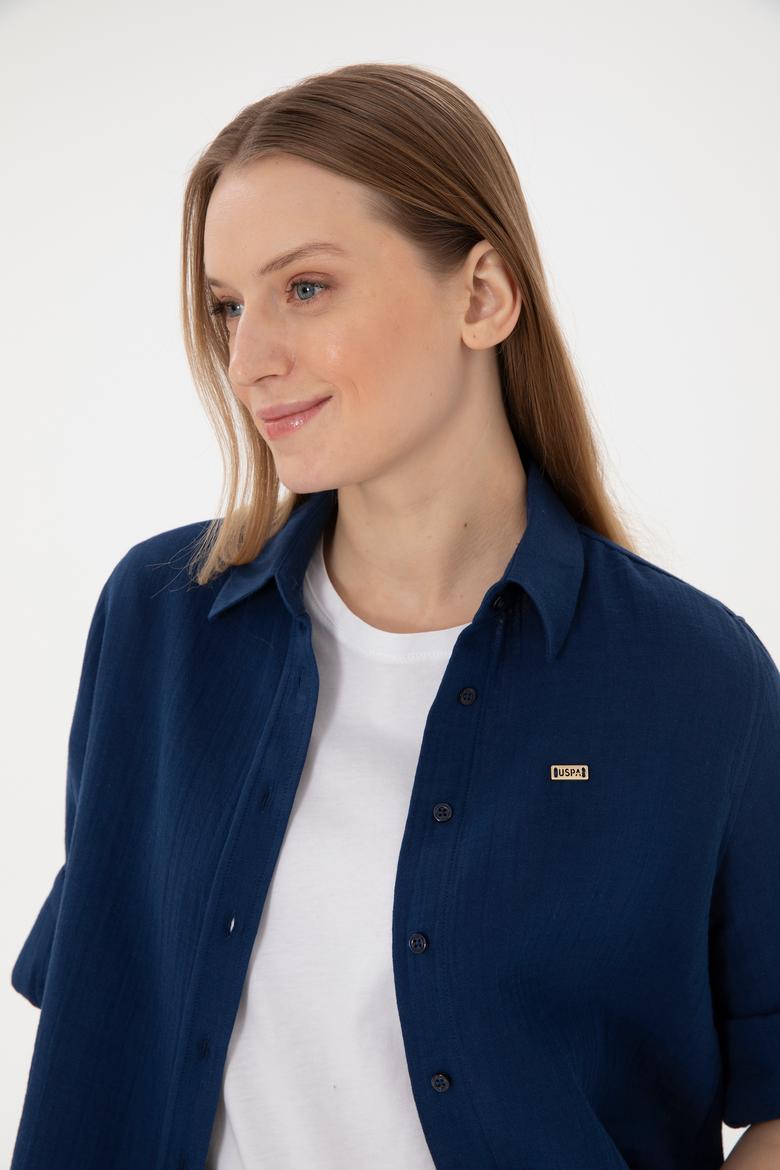 Kadın Lacivert Uzun Kollu Tunik Gömlek - 50306473010