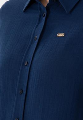 Kadın Lacivert Uzun Kollu Tunik Gömlek - 50306473010