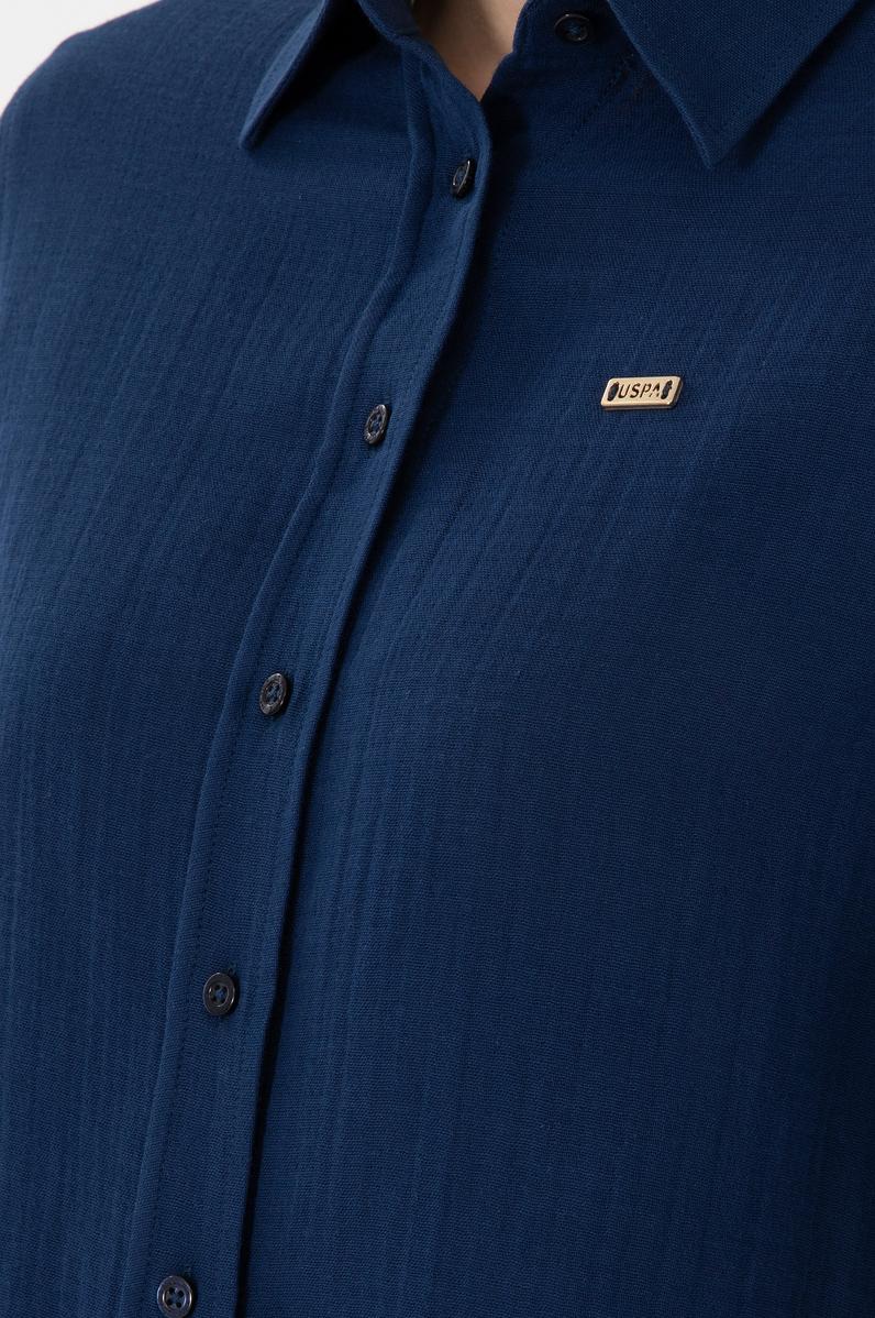 Kadın Lacivert Uzun Kollu Tunik Gömlek