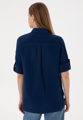 Kadın Lacivert Uzun Kollu Tunik Gömlek - 50306473010