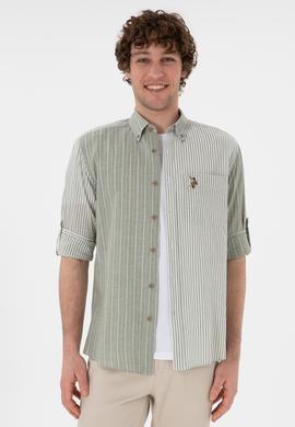 Erkek Koyu Haki Uzun Kollu Gömlek - 50299594006