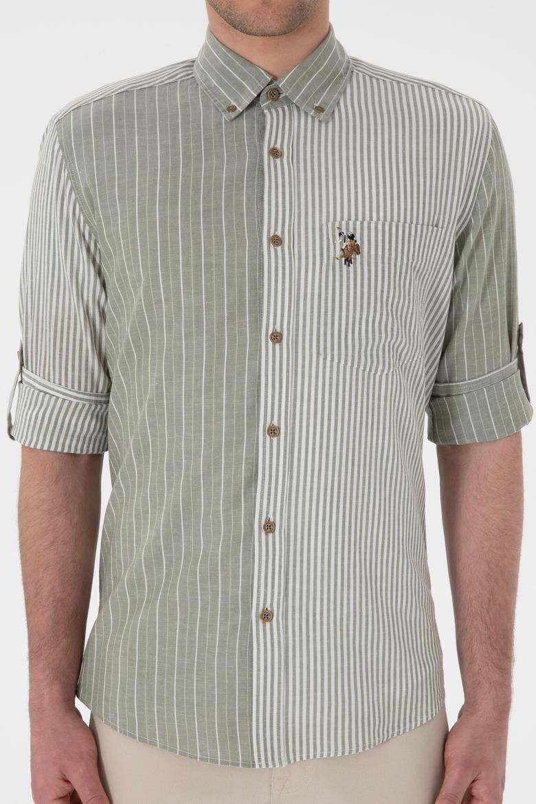 Erkek Koyu Haki Uzun Kollu Gömlek - 50299594006