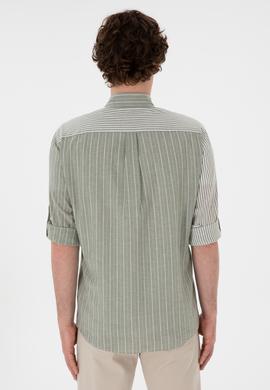 Erkek Koyu Haki Uzun Kollu Gömlek - 50299594006