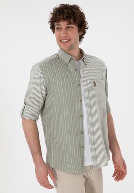 Erkek Koyu Haki Uzun Kollu Gömlek - 50299594006