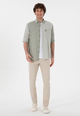 Erkek Koyu Haki Uzun Kollu Gömlek - 50299594006