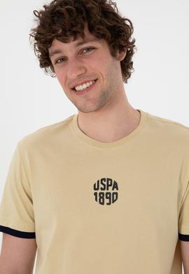 Erkek Regular Fit Bisiklet Yaka Açık Haki Tişört - 50306900019