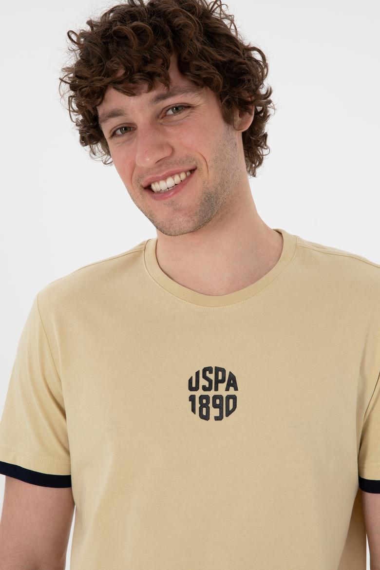 Erkek Regular Fit Bisiklet Yaka Açık Haki Tişört - 50306900019