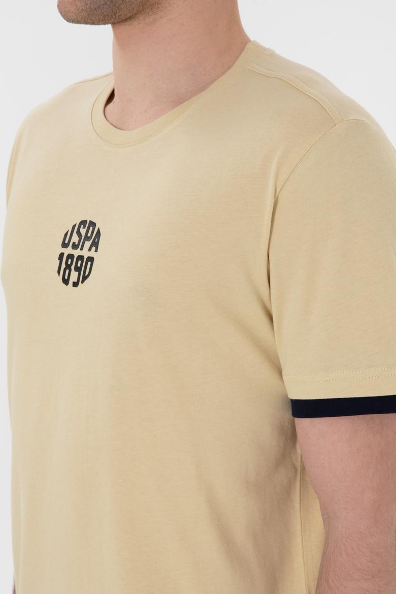 Erkek Regular Fit Bisiklet Yaka Açık Haki Tişört - 50306900019