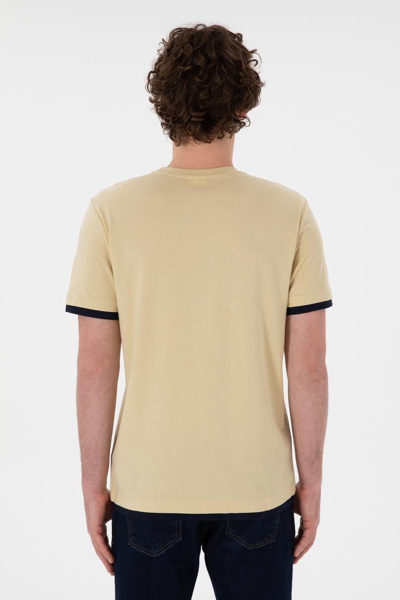 Erkek Regular Fit Bisiklet Yaka Açık Haki Tişört - 50306900019