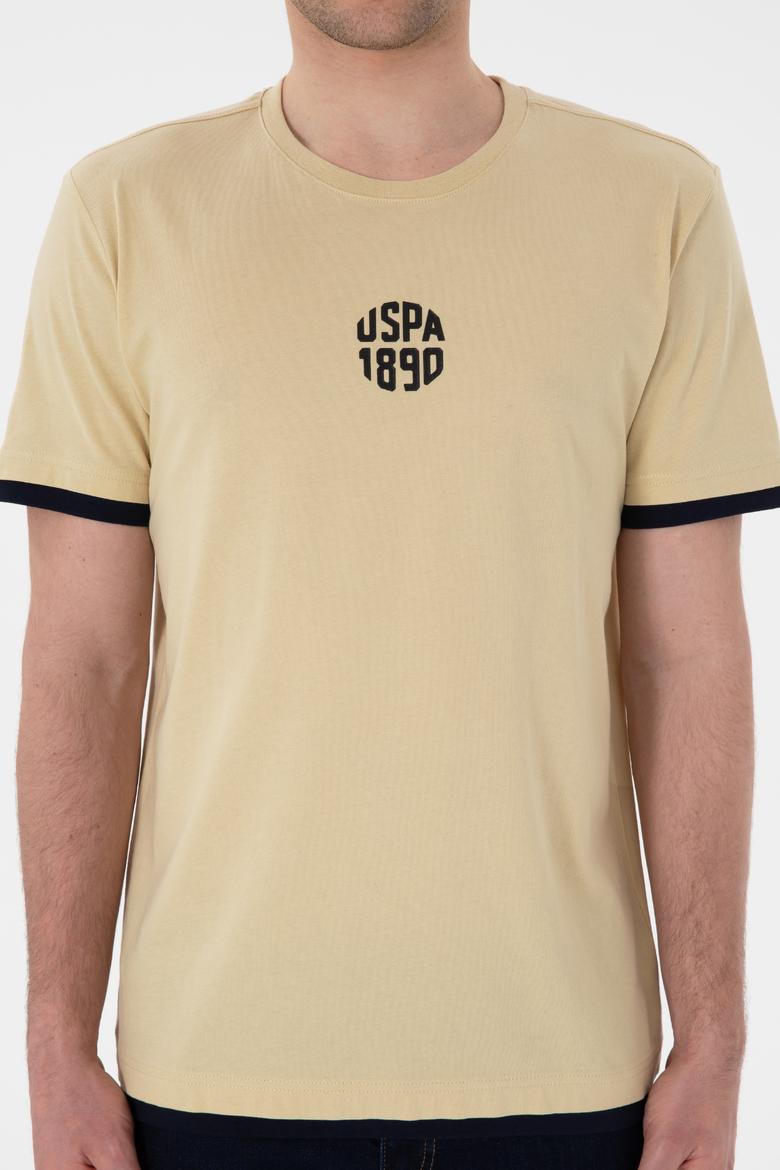 Erkek Regular Fit Bisiklet Yaka Açık Haki Tişört - 50306900019